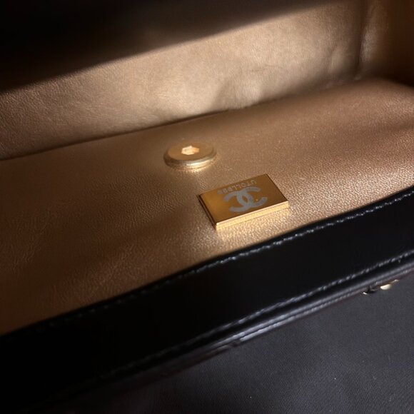 Chanel Black Quilted Flap Bag with Gold Ball Chain - Picture 9 of 10